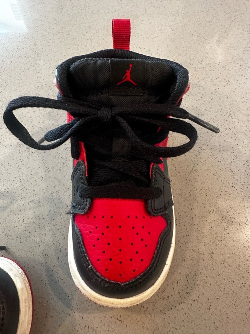 Nike Air Jordan Mid Sneakers Black and Red Toddler Size US 6C - Picture 9 of 11